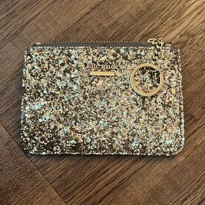 Kate Spade slim card case. Metallic/sequin